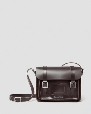 Dr. Martens 11 inch Leather Messenger Bag Bordowe | SN-DM84753