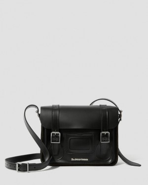 Dr. Martens 11 inch Leather Messenger Bag Czarne | SN-DM84761