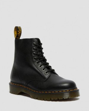 Dr. Martens 1460 Bex Pisa Leather Lace Up Boots Czarne | SN-DM84666