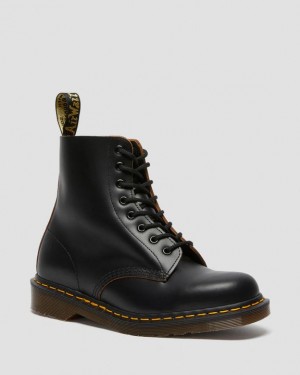 Dr. Martens 1460 Vintage Made in England Lace Up Boots Czarne | SN-DM84251