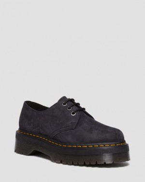 Dr. Martens 1461 II Tumbled Nubuck Leather Platform Casual Shoes Szare | SN-DM84567