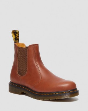 Dr. Martens 2976 Carrara Leather Chelsea Boots Brązowe | SN-DM84925