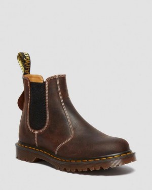 Dr. Martens 2976 Made in England Wax Commander Chelsea Boots Brązowe | SN-DM84946