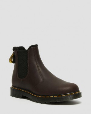 Dr. Martens 2976 Warmwair Leather Chelsea Boots Ciemny Brązowe | SN-DM84938