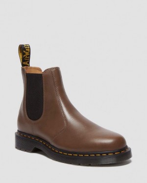 Dr. Martens 2976 Yellow Stitch Artimus Chelsea Boots Khaki | SN-DM84947