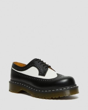 Dr. Martens 3989 Bex Smooth Leather Brogue Shoes Czarne | SN-DM85050