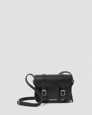 Dr. Martens 7 Inch Leather Crossbody Bag Czarne | SN-DM84767