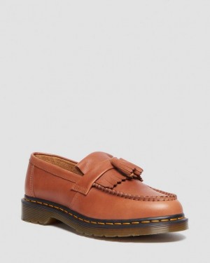 Dr. Martens Adrian Carrara Leather Tassel Loafers Brązowe | SN-DM85007