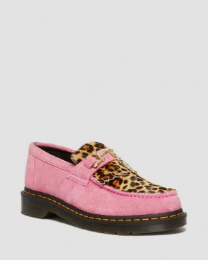 Dr. Martens Adrian Hair-On Leopard Snaffle Loafers Pink/Leopard | SN-DM84479