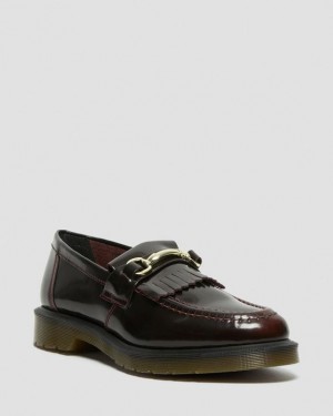 Dr. Martens Adrian Snaffle Smooth Leather Kiltie Loafers Różowe Czerwone | SN-DM85016