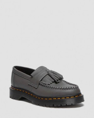 Dr. Martens Adrian Virginia Leather Tassel Loafers Szare | SN-DM84504