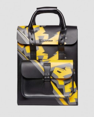 Dr. Martens Airwair Print Leather Backpack Czarne | SN-DM84773