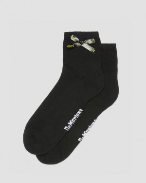 Dr. Martens Ankle Bow Organic Cotton Blend Socks Czarne | SN-DM85223