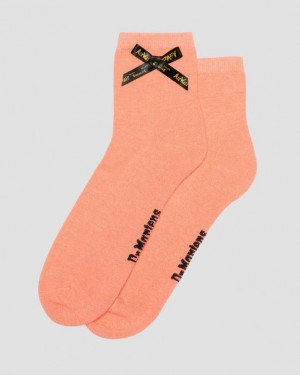 Dr. Martens Ankle Bow Organic Cotton Blend Socks Koralowe | SN-DM85241
