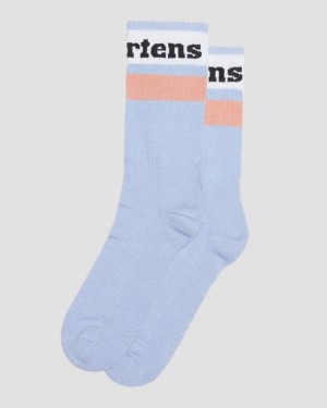 Dr. Martens Athletic Logo Organic Cotton Blend Socks Niebieskie | SN-DM85225