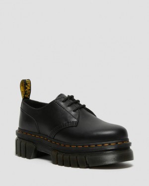 Dr. Martens Audrick Nappa Leather Platform Shoes Czarne | SN-DM84525