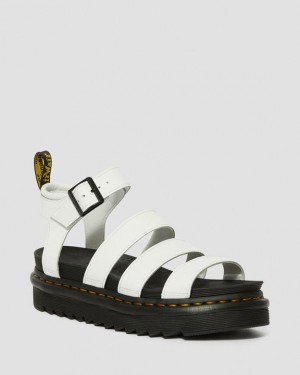 Dr. Martens Blaire Hydro Leather Strap Sandals Białe | SN-DM84642