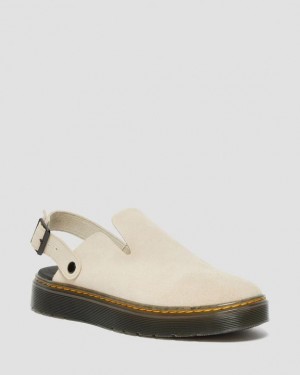 Dr. Martens Carlson Suede Casual Slingback Mules Brązowe | SN-DM84416