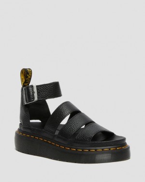 Dr. Martens Clarissa II Leather Platform Sandals Czarne | SN-DM84707