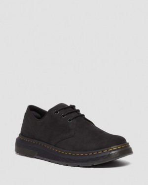Dr. Martens Crewson Lo Buffbuck Leather Casual Shoes Czarne | SN-DM84557