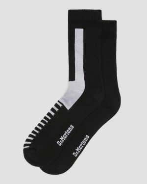 Dr. Martens Double Doc Cotton Blend Socks Black/White | SN-DM85235