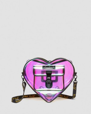 Dr. Martens Heart Shaped Iridescent Transparent Backpack Multicolor/Black | SN-DM84784