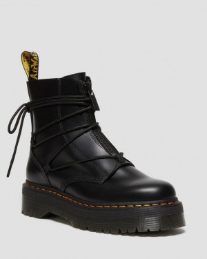 Dr. Martens Jarrick II Laced Leather Platform Boots Czarne | SN-DM84183