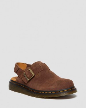 Dr. Martens Jorge II Bronx Suede Slingback Mule Brązowe | SN-DM85100