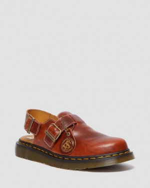 Dr. Martens Jorge Made in England Classic Leather Slingback Mules Brązowe | SN-DM85070