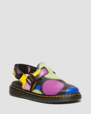 Dr. Martens Junior Jorgie Haze Hydro Leather Slingback Mules Czarne | SN-DM84590