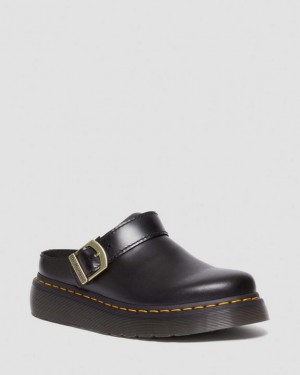 Dr. Martens Laketen Atlas Leather Slingback Platform Mules Czarne | SN-DM84609