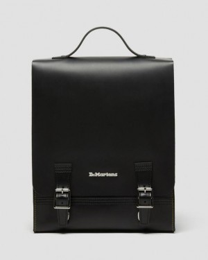 Dr. Martens Leather Box Backpack Czarne | SN-DM84780