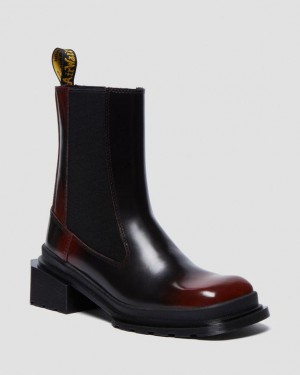 Dr. Martens Maybole Square Toe Chelsea Boots Czerwone | SN-DM84391