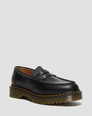 Dr. Martens Penton Bex Made in England Quilon Leather Loafers Czarne | SN-DM84480