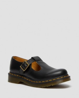 Dr. Martens Polley Smooth Leather Mary Janes Czarne | SN-DM84463
