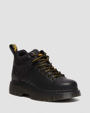 Dr. Martens Woodard Grizzly Leather Low Casual Boots Czarne | SN-DM85123